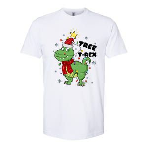 Funny Christmas Tree Rex Christmas Lights Santa Cool Gift Softstyle CVC T-Shirt