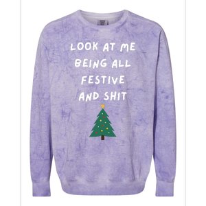 Funny Christmas Tree Gift Colorblast Crewneck Sweatshirt