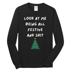 Funny Christmas Tree Gift Tall Long Sleeve T-Shirt