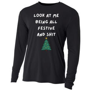 Funny Christmas Tree Gift Cooling Performance Long Sleeve Crew