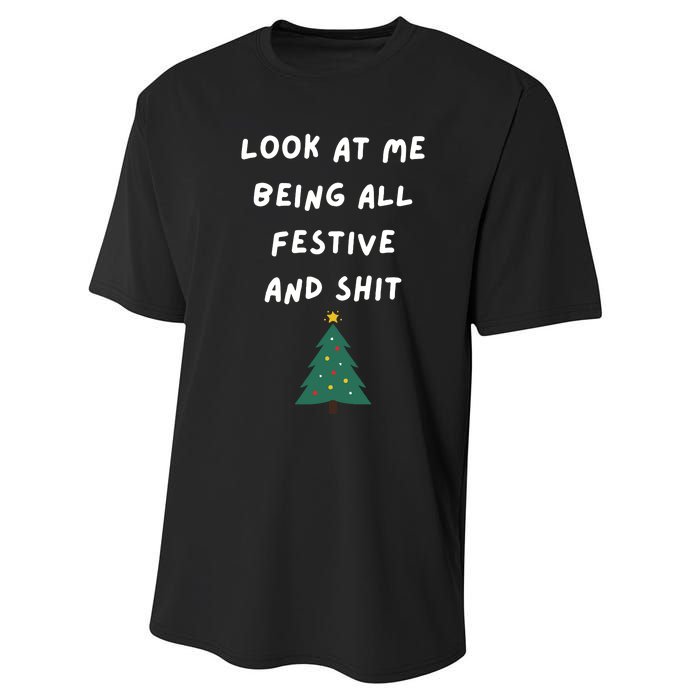 Funny Christmas Tree Gift Performance Sprint T-Shirt