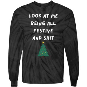 Funny Christmas Tree Gift Tie-Dye Long Sleeve Shirt