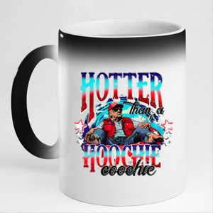 Funny Cute Trump Hotter Than A Hoochie Coochie Gift 11oz Black Color Changing Mug