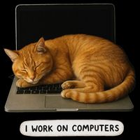 Funny Cat Tech I Work On Computers Lazy Cat Laptop Humor Drawstring Bag