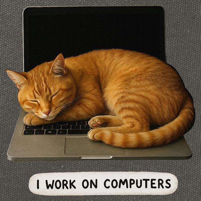 Funny Cat Tech I Work On Computers Lazy Cat Laptop Humor Cotton Canvas Backpack