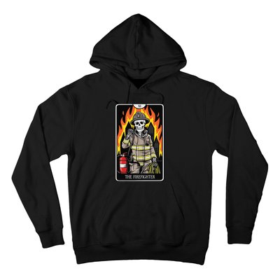 Firefighter Crew Tarot Card Player Funny Halloween Skeleton Hoodie