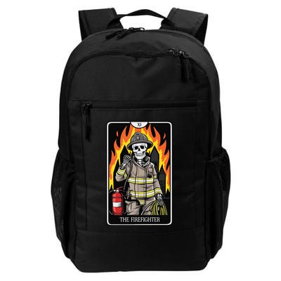 Firefighter Crew Tarot Card Player Funny Halloween Skeleton Daily Commute Backpack