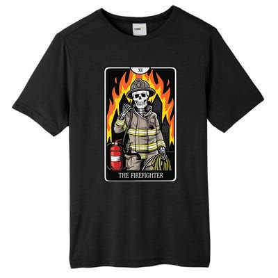 Firefighter Crew Tarot Card Player Funny Halloween Skeleton Tall Fusion ChromaSoft Performance T-Shirt