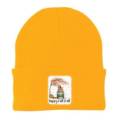 Funny Cute Tu Happy Fall Y'all Thanksgiving Gnome Lover Costume Autumn Gift Knit Cap Winter Beanie