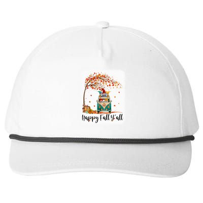 Funny Cute Tu Happy Fall Y'all Thanksgiving Gnome Lover Costume Autumn Gift Snapback Five-Panel Rope Hat