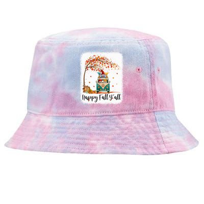 Funny Cute Tu Happy Fall Y'all Thanksgiving Gnome Lover Costume Autumn Gift Tie-Dyed Bucket Hat