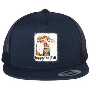 Funny Cute Tu Happy Fall Y'all Thanksgiving Gnome Lover Costume Autumn Gift Flat Bill Trucker Hat