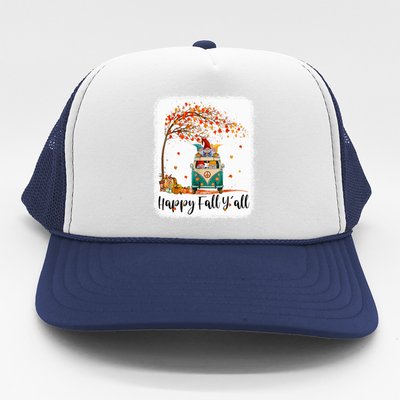 Funny Cute Tu Happy Fall Y'all Thanksgiving Gnome Lover Costume Autumn Gift Trucker Hat