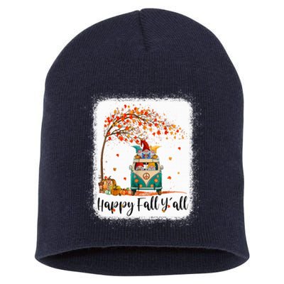 Funny Cute Tu Happy Fall Y'all Thanksgiving Gnome Lover Costume Autumn Gift Short Acrylic Beanie