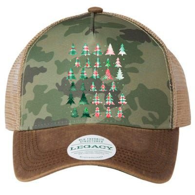 Festive Christmas Trees Patterns Mash Up Legacy Tie Dye Trucker Hat