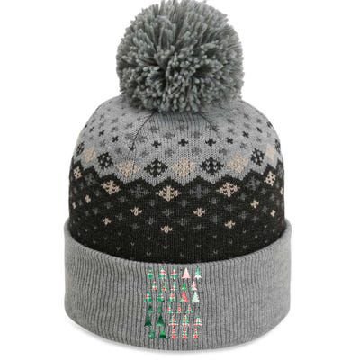 Festive Christmas Trees Patterns Mash Up The Baniff Cuffed Pom Beanie