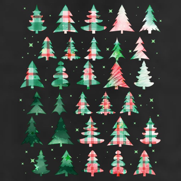 Festive Christmas Trees Patterns Mash Up Cool Comfort Performance Bucket Hat