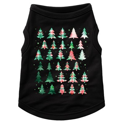 Festive Christmas Trees Patterns Mash Up Doggie Tank