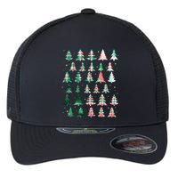 Festive Christmas Trees Patterns Mash Up Flexfit Unipanel Trucker Cap