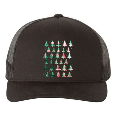 Festive Christmas Trees Patterns Mash Up Yupoong Adult 5-Panel Trucker Hat