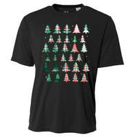 Festive Christmas Trees Patterns Mash Up Cooling Performance Crew T-Shirt