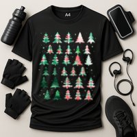 Festive Christmas Trees Patterns Mash Up Performance Shirt