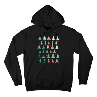 Festive Christmas Trees Patterns Mash Up Hoodie