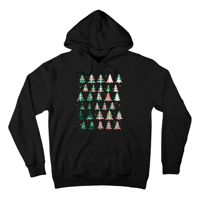 Festive Christmas Trees Patterns Mash Up Hoodie