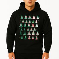 Festive Christmas Trees Patterns Mash Up Hoodie