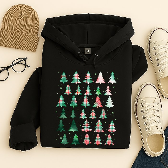 Festive Christmas Trees Patterns Mash Up Hoodie