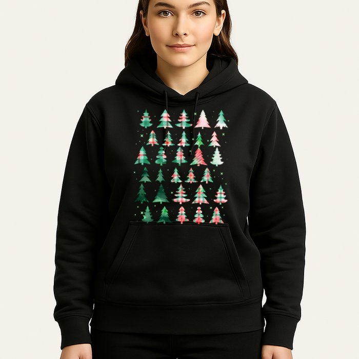 Festive Christmas Trees Patterns Mash Up Hoodie