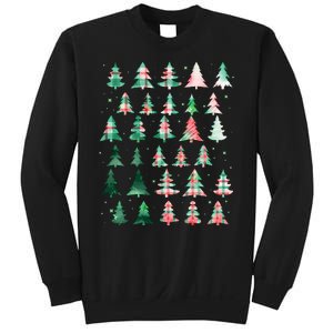 Festive Christmas Trees Patterns Mash Up Sweatshirt