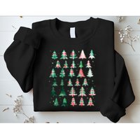 Festive Christmas Trees Patterns Mash Up Sweatshirt