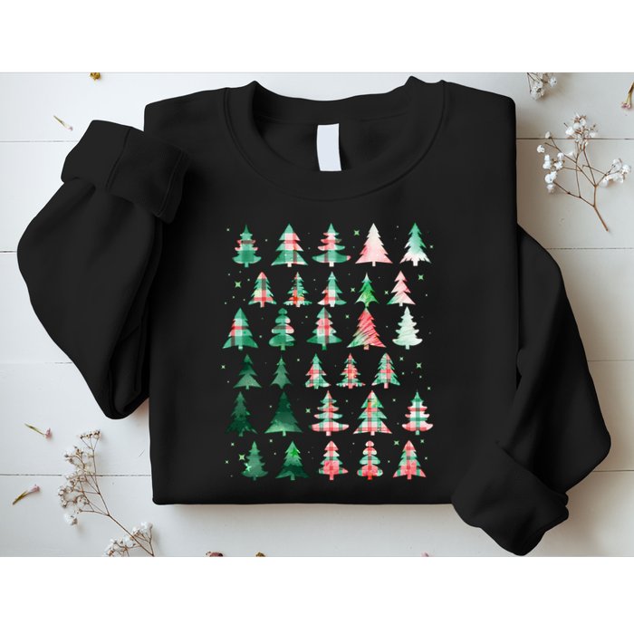 Festive Christmas Trees Patterns Mash Up Sweatshirt