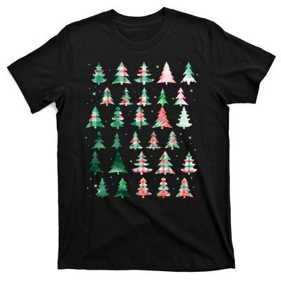 Festive Christmas Trees Patterns Mash Up T-Shirt