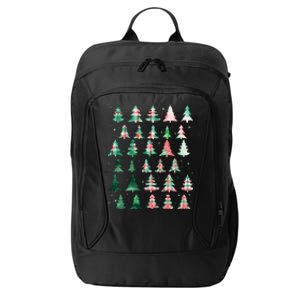 Festive Christmas Trees Patterns Mash Up City Backpack