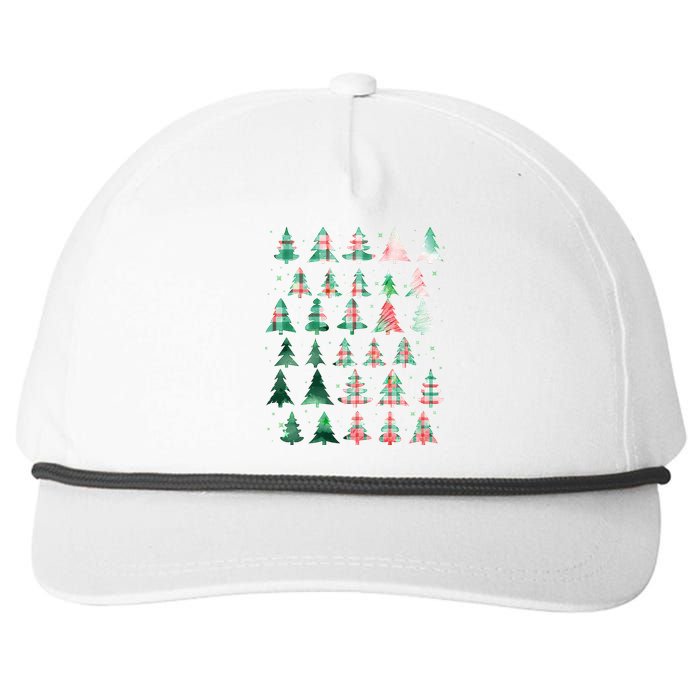 Festive Christmas Trees Patterns Mash Up Snapback Five-Panel Rope Hat