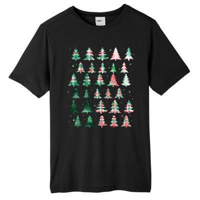 Festive Christmas Trees Patterns Mash Up Tall Fusion ChromaSoft Performance T-Shirt