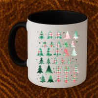 Festive Christmas Trees Patterns Mash Up Mug