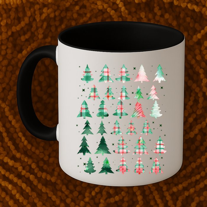 Festive Christmas Trees Patterns Mash Up Mug