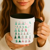 Festive Christmas Trees Patterns Mash Up Mug