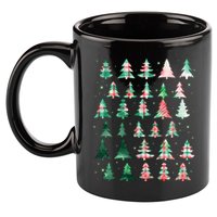 Festive Christmas Trees Patterns Mash Up 11oz C Handle Ceramic Mug