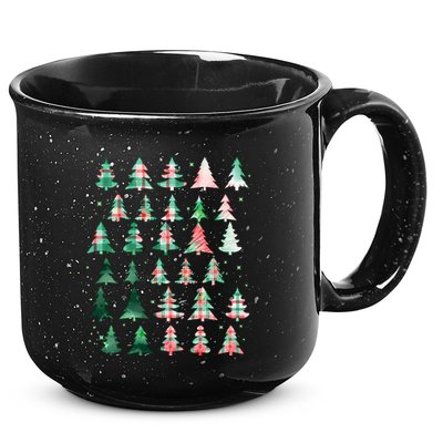 Festive Christmas Trees Patterns Mash Up 15oz Campfire Ceramic Mug