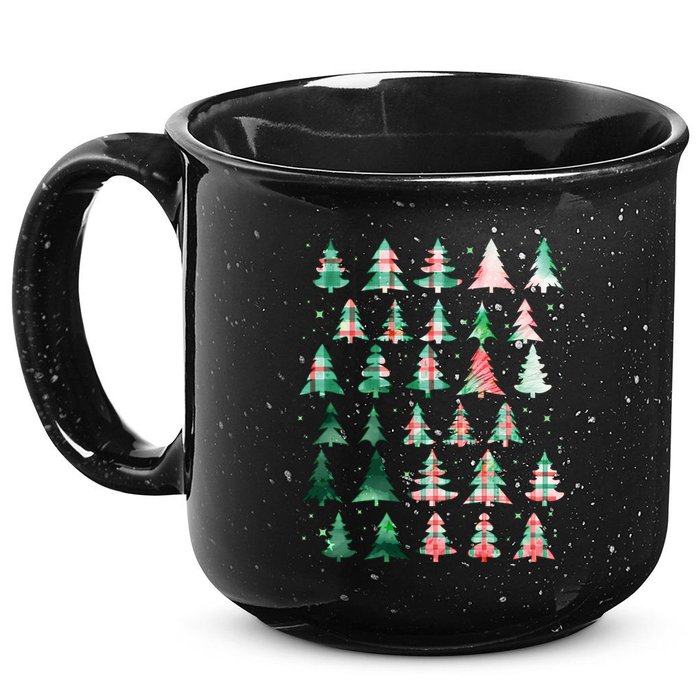 Festive Christmas Trees Patterns Mash Up 15oz Campfire Ceramic Mug