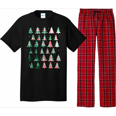 Festive Christmas Trees Patterns Mash Up Pajama Set