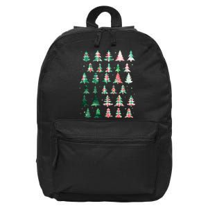 Festive Christmas Trees Patterns Mash Up 16 in Basic Backpack