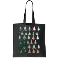 Festive Christmas Trees Patterns Mash Up Tote Bag