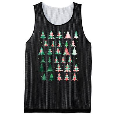 Festive Christmas Trees Patterns Mash Up Mesh Reversible Basketball Jersey Tank