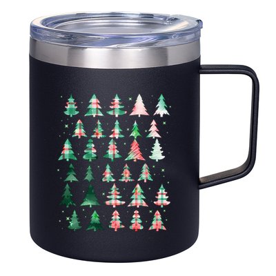 Festive Christmas Trees Patterns Mash Up 12oz Stainless Steel Coffee Mug