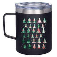 Festive Christmas Trees Patterns Mash Up 12oz Stainless Steel Coffee Mug